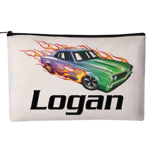 Race Car Pencil Pouch, Personalized Race Car Pencil Case, Pouch, Zippered Pouch, Race Car Pouch, Race Car Pencil Case, Race Car Bag, Pencil