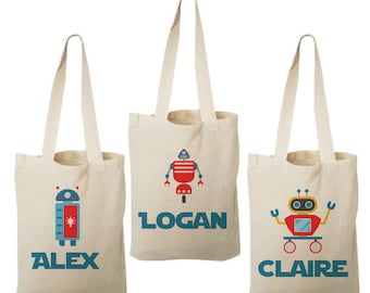 3 Robot Treat Bags, Robot Party Favor Bags, Robot Party Favors, Party Favor Bags, Robot Party Decor, Robot Party, Robot Treat Bags, Robot