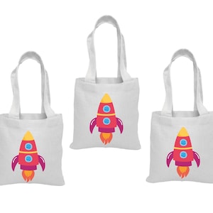 3 Rocket Treat Bags, Rocket Party Favor Bags, Space Party Favors, Rocketship Party Bags, Space Party Decor, Rocket Party, Rocket Gift Bags