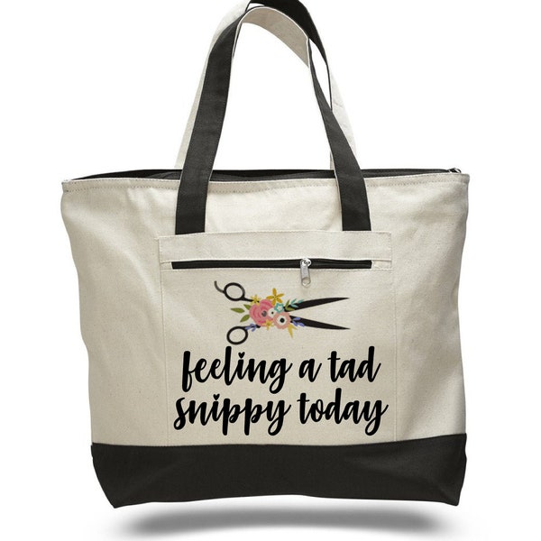 Hair Stylist Tote, Tad Snippy Bag, Hair Stylist Tote,  Hair Stylist Tote Bag, Hairdresser Gift, Hairdresser Appreciation, Stylist Supply Bag