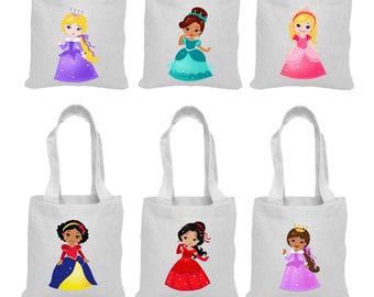 6 Princess Party Favor Bags, Princess Party Bags, Princess Party Favors, Princess Treat Bags, Party Favor Bags, Princess Party Bags, Bags