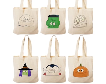 Halloween Cotton Treat Bags, Party Favors, Set of 6