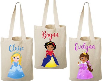 3 Princess Party Favor Bags, Princess Party Bags, Princess Party Favors, Princess Treat Bags, Party Favor Bags, Princess Party Bags, Bags