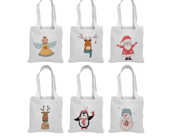 6 sacs de cadeaux de Noël, sacs de cadeaux de Noël, sacs de cadeaux de Noël, sacs de fête de Noël, sacs cadeaux de Noël, sacs de Noël