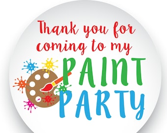 Paint Party Favor Stickers, Stickers, Paint Party Favors, Art Party Stickers, Paint Party, Art Party, Paint Party Bags, Paint Party, Paint