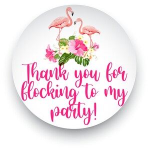 Flamingo Thank You Stickers, Flamingo Birthday Stickers, Flamingo Party Favor Stickers, Flamingo Stickers, Flamingo, Flamingo Party Stickers