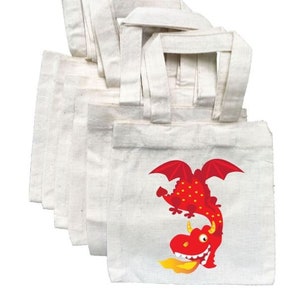 6 Dragon Party Favor Tassen, Fairy Tale Party Bags, Dragon Party Favors, Dragon Treat Bag, Medieval Party Favor Bags, Dragon Party Bags, Tassen