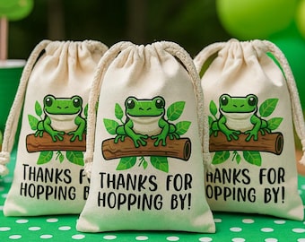 Frog Party Favor Bags – Thanks for Hopping By, Eco-Friendly Goodie Bags
