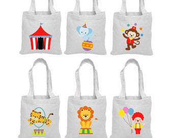 6 Circus Treat Bags, Carnival Party Favor Bags, Circus Party Favors, Carnival Party Bags, Circus Party Decor, Carnival Party, Circus Bags