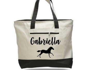 Market Bag and Beach Bag Needs Horse Painting Tote Bag With Pocket \u2013 Horse Art Tote Bag With Quote Is Perfect for Your Shopping Bag