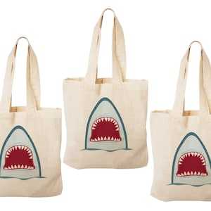 3 Shark Party Favor Bags, Shark Party Favors, Party Favor Bags, Shark Goodie Bags, Shark Party Decor, Shark Treat Bags, Shark Gift Bags, Bag