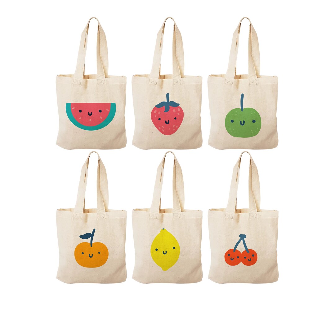 6 Fruit Treat Bags, Fruit Party Favor Bags, Fruit Party Favors, Fruit