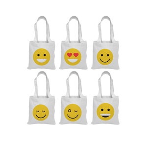 6 Emoji Treat Bags, Emoji Party Favor Bags, Emoji Party Favors, Emoji Party Bags, Emoji Party Decor, Emoji Party, Emoji Treat Bags, Emoji