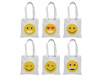 6 Emoji Treat Bags, Emoji Party Favor Bags, Emoji Party Favors, Emoji Party Bags, Emoji Party Decor, Emoji Party, Emoji Treat Bags, Emoji