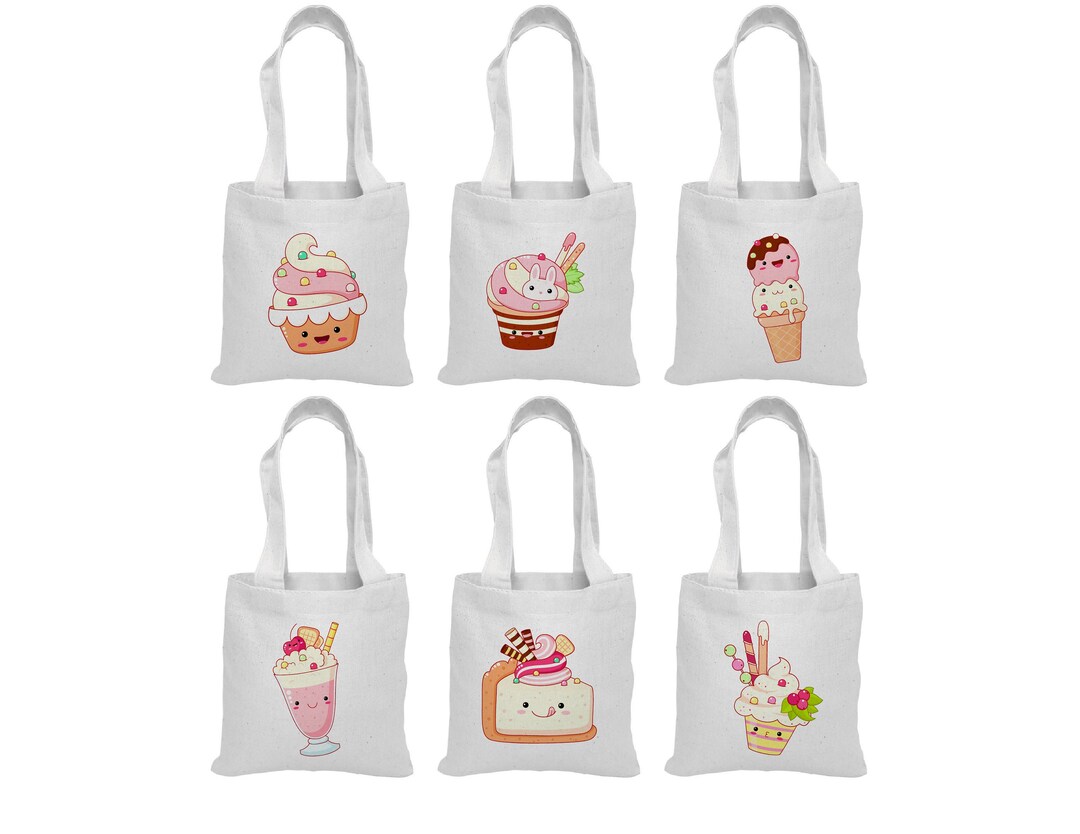 6 Ice Cream Treat Bags, Ice Cream Party Favor Bags, Ice Cream Party