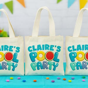 Bolsas de regalo personalizadas para fiestas en la piscina (juego de tres)