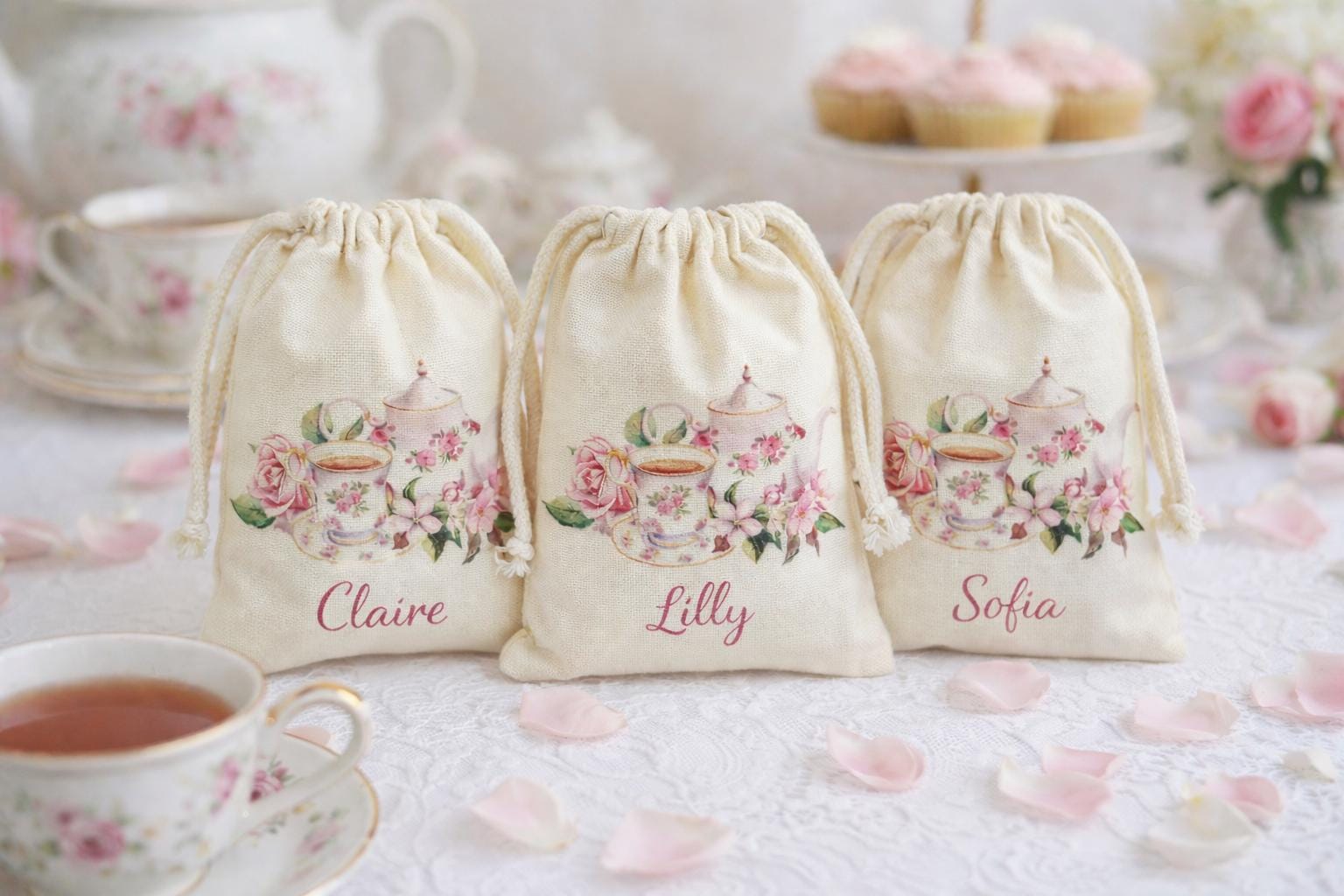 Personalized Tea Party Favor Bags - Etsy