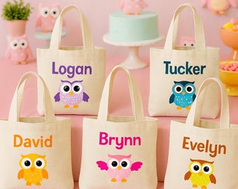 Personalized Owl Party Favor Bags – Custom Kids Gift Tote