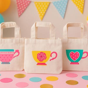 Tea Party Favor Bags - Set of Three Bags