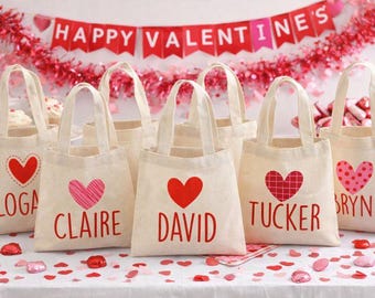 Sacchetti personalizzati per bomboniere di San Valentino - Set da sei sacchetti