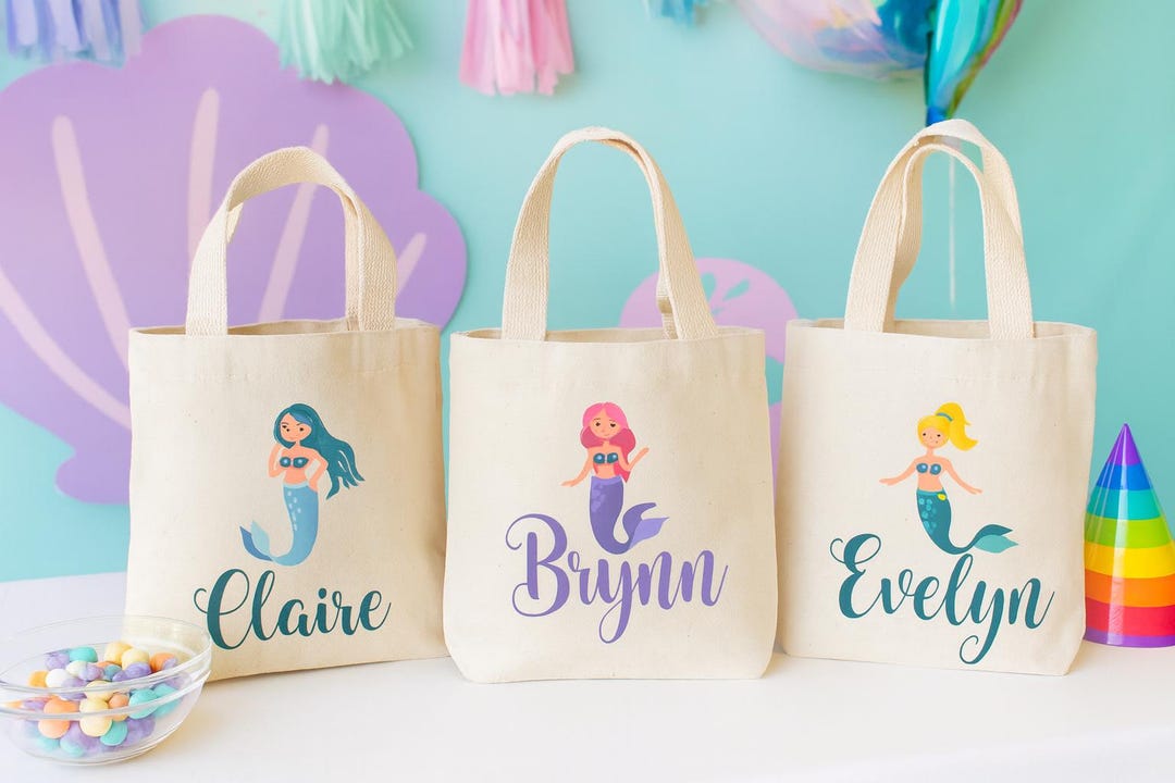Personalized Mermaid Party Favors - Set of Three Bags - Etsy