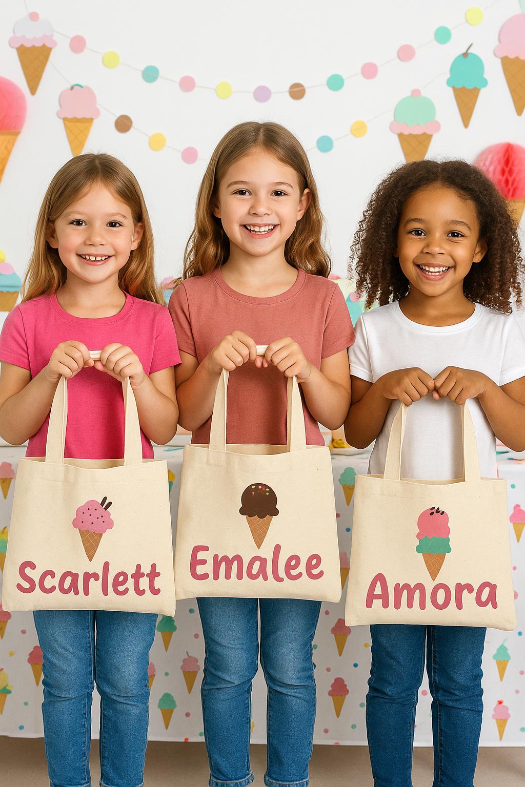 Justforjoyful – 16 Sacchetti Regalo Per Gelato Con Manici – Tema Estivo – Dimensioni 20x12x8 Cm – Bomboniere Per Compleanni E Baby Shower