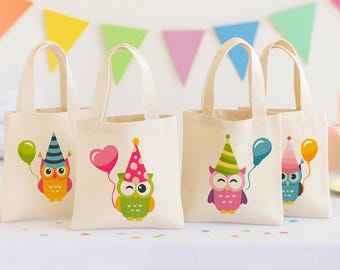 Owl Party Favor Bags - Set of Four Bags