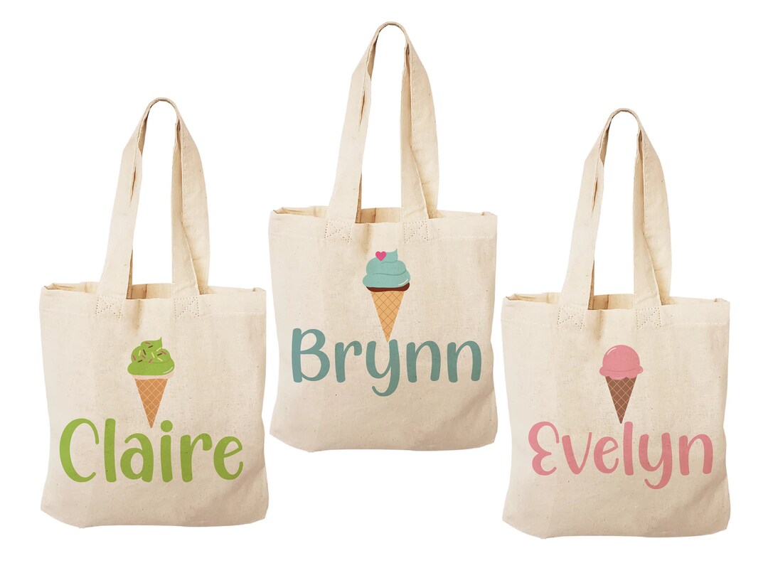 3 Ice Cream Treat Bags, Ice Cream Party Favor Bags, Ice Cream Party