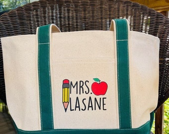 Aangepaste leraar Tote, leraar Tote, leraar Tote tas, gepersonaliseerd, canvas tas, leraar tas, leraar geschenken, canvas tote tas, tote tas, aangepaste
