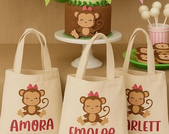 Custom Monkey Party Favor Bags - Set of Three Bags