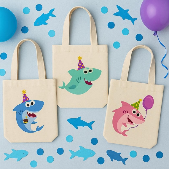 WERNNSAI Borse Regalo per la Festa Dello Squalo - 16 Pezzi di Borse per Bomboniere a Tema Oceano Sotto il Mare per Bambini Ragazzi Borse Estive per Baby Shower Compleanno Spiaggia