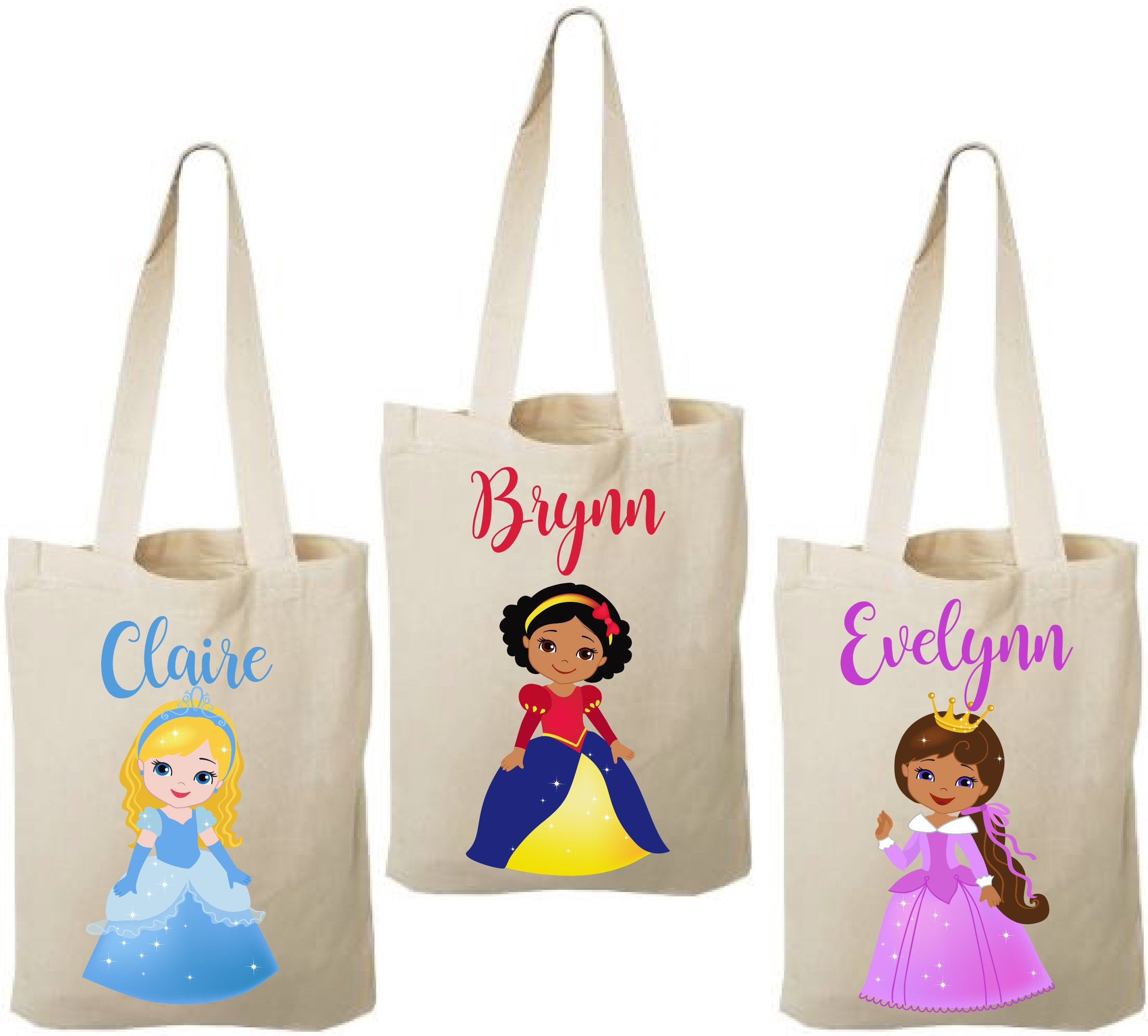 3 Princess Party Favor Bags Princess Party Bags Princess Etsy