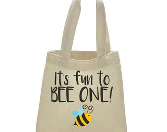 6 It's Fun To BEE ONE bags, Bee Treat Bags, Bee Party Bags, First Birthday Bags, Fun To Bee One, Bee Party, Party Bags, Bee Party Favor Bags