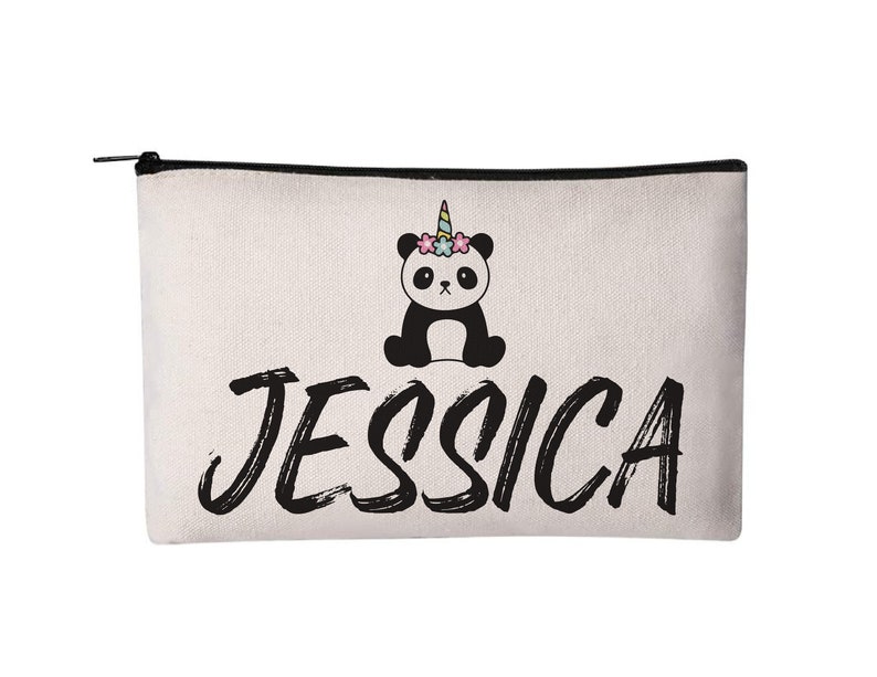 Panda Cosmetic Bag, Makeup Pouch, Cosmetic Bag, Pouch, Zippered Pouch, Panda Make Up Pouch, Cosmetic Pouch, Bag, Panda Pencil Pouch, Panda image 1