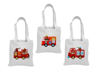 3 Feuerwehrauto-Leckerli-Taschen, Feuerwehrmann Party Favor Bags, Feuerwehrmann Goodie Bags, Feuerwehrmann Party Gunst, Feuerwehrmann Party