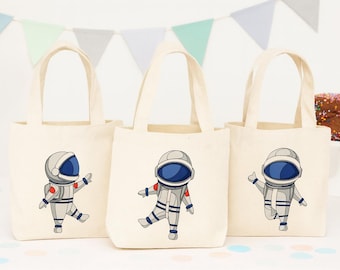 Astronaut Cotton Party Favor Bags - Space Theme, Set of 3