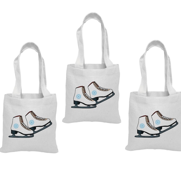 3 Ice Skate Party Favor Bags, Ice Skating Party Favors, Party Favor Bags, Ice Skate Goodie Bags, Ice Skate Party, Ice Skating Treat Bag
