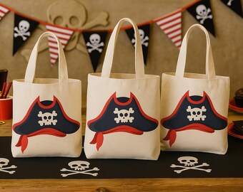 Torby na upominki z motywem piratów – wielokrotnego użytku płócienne torby z czaszką i skrzyżowanymi piszczelami