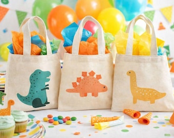 Bolsas de recuerdo para fiesta de dinosaurios - Juego de tres bolsas