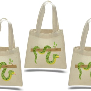 3 Snake Party Favor Bags, Snake Party Favors, Party Favor Bags,  Party Bags, Snake Party Decor, Snake Treat Bags, Snake Party, Snake Bags