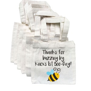 Bee Party Favor Bags, Thanks For Buzzing By, Bumblebee Party Favors, Party Favor Bags, Cotton Party Bags, Bee Treat Bags, Bee Party Bags