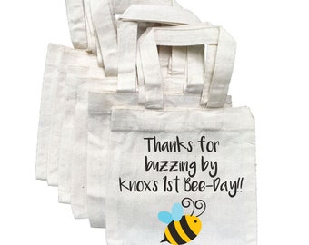 Bee Party Favor Bags, Thanks For Buzzing By, Bumblebee Party Favors, Party Favor Bags, Cotton Party Bags, Bee Treat Bags, Bee Party Bags
