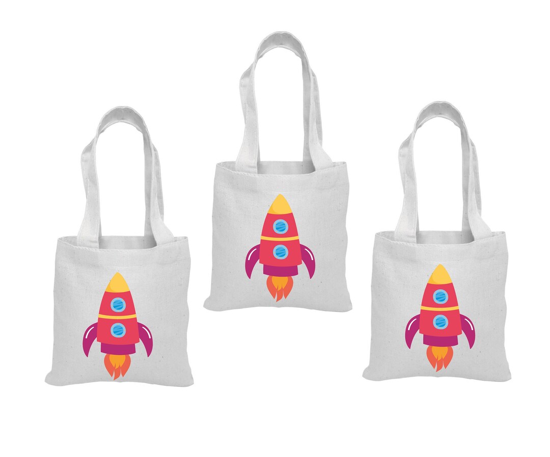 3 Rocket Treat Bags, Rocket Party Favor Bags, Space Party Favors