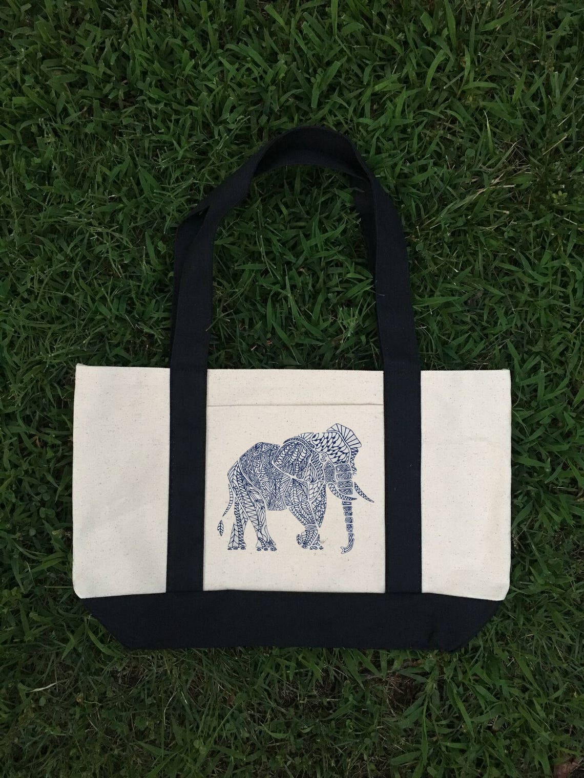 Elephant Tote Bag Elephant Tote Elephant Bag Canvas Tote Etsy
