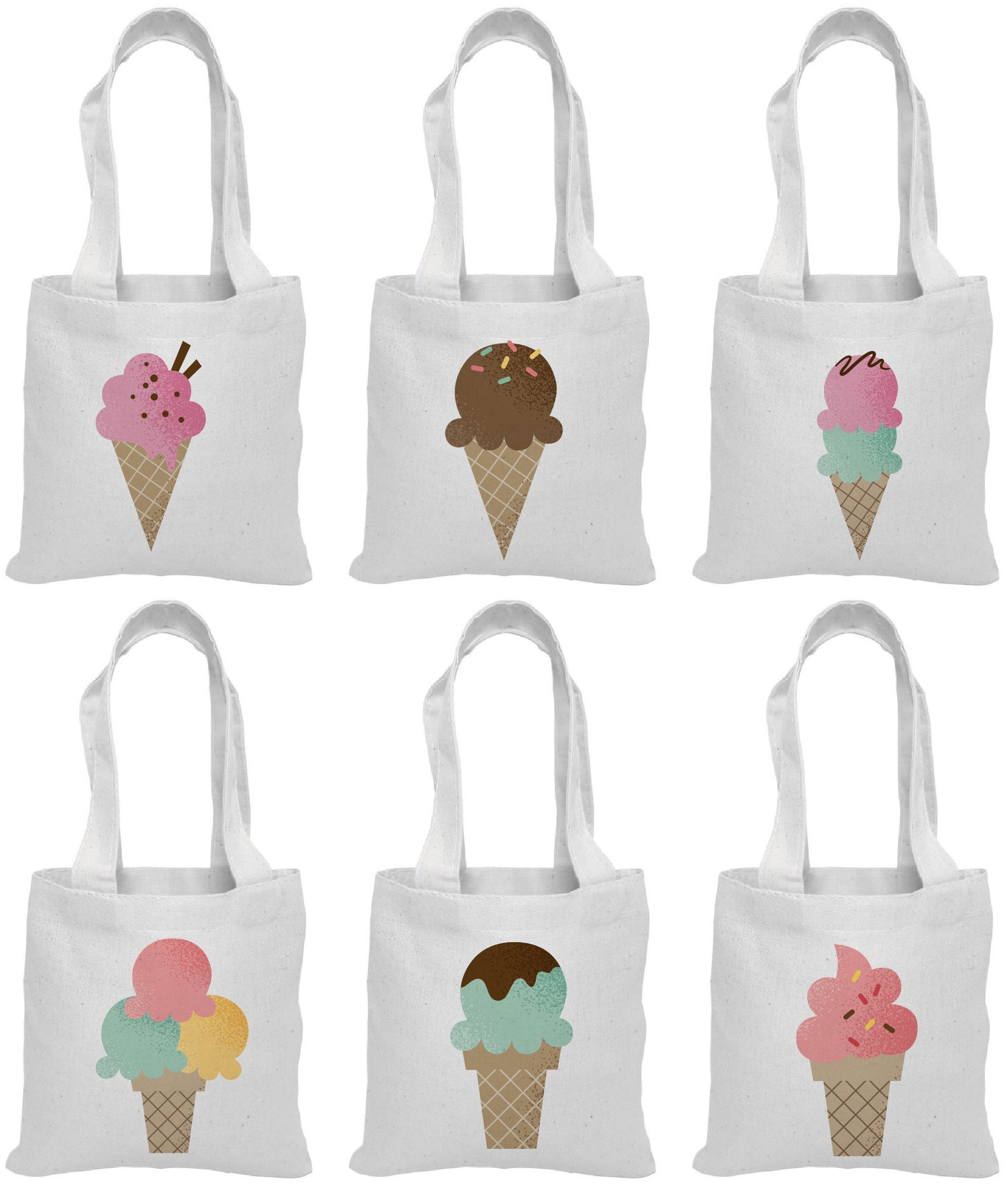 6 Ice Cream Treat Bags Ice Cream Party Favor Bags Ice Cream Etsy