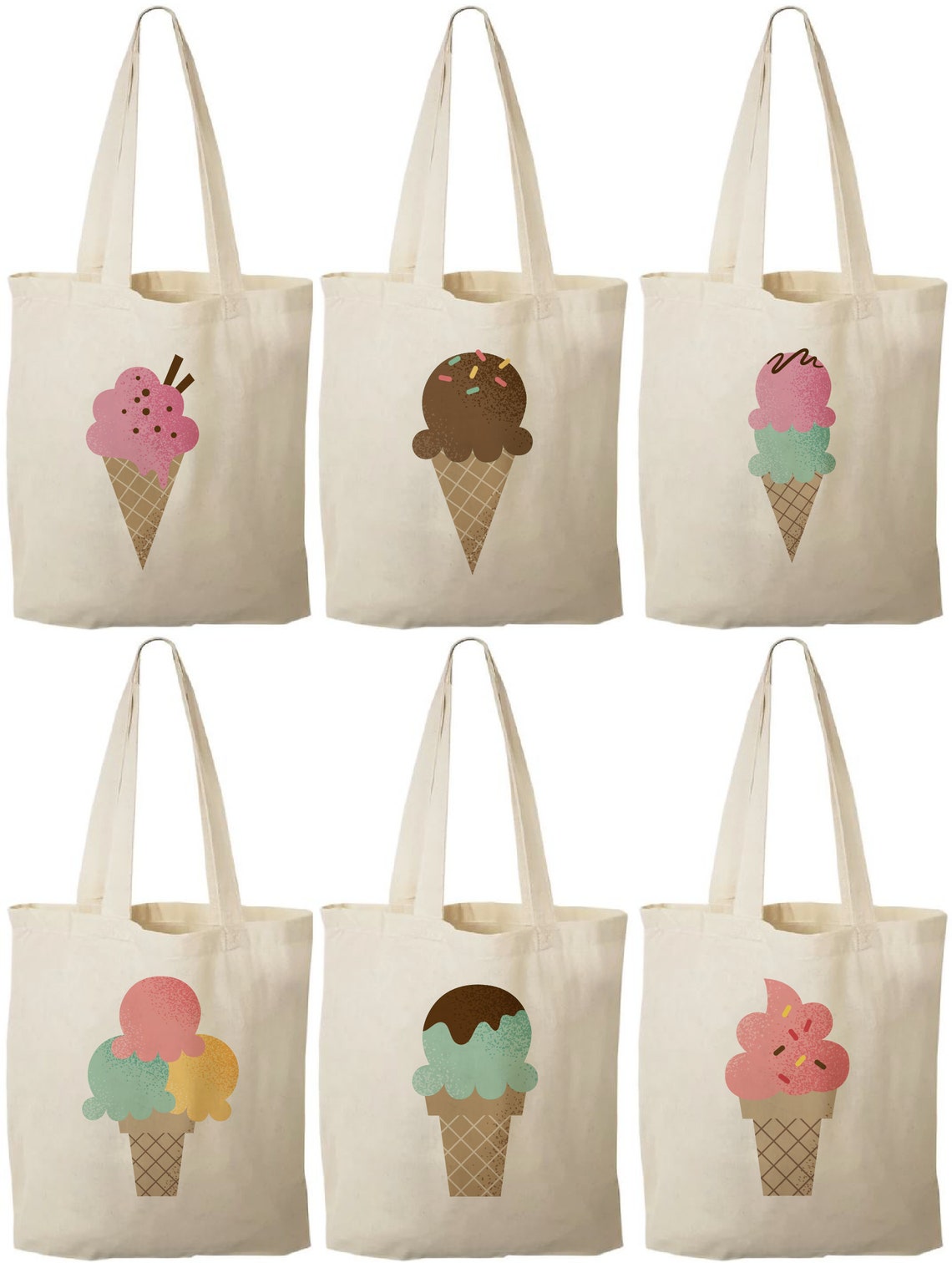 6 Ice Cream Treat Bags Ice Cream Party Favor Bags Ice Cream Etsy
