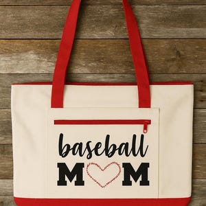 Mom-draagtas honkbal: verkrijgbaar in zwart, blauw of rood Rood