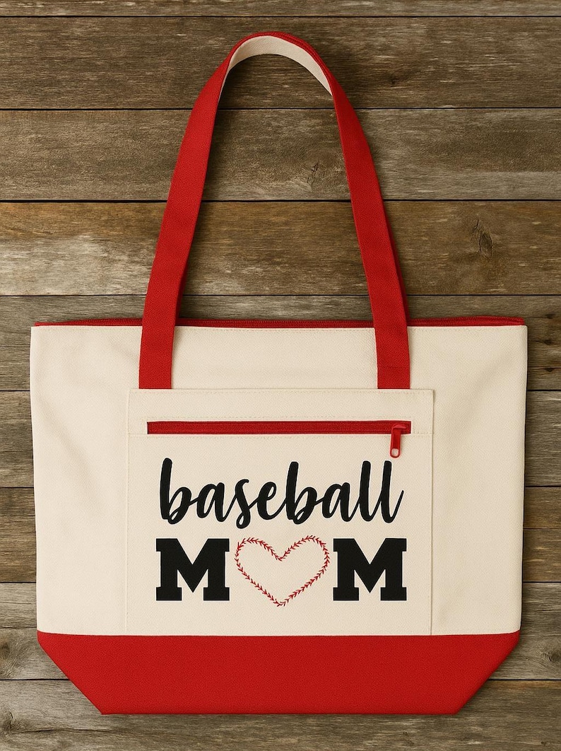 Mom-draagtas honkbal: verkrijgbaar in zwart, blauw of rood Rood