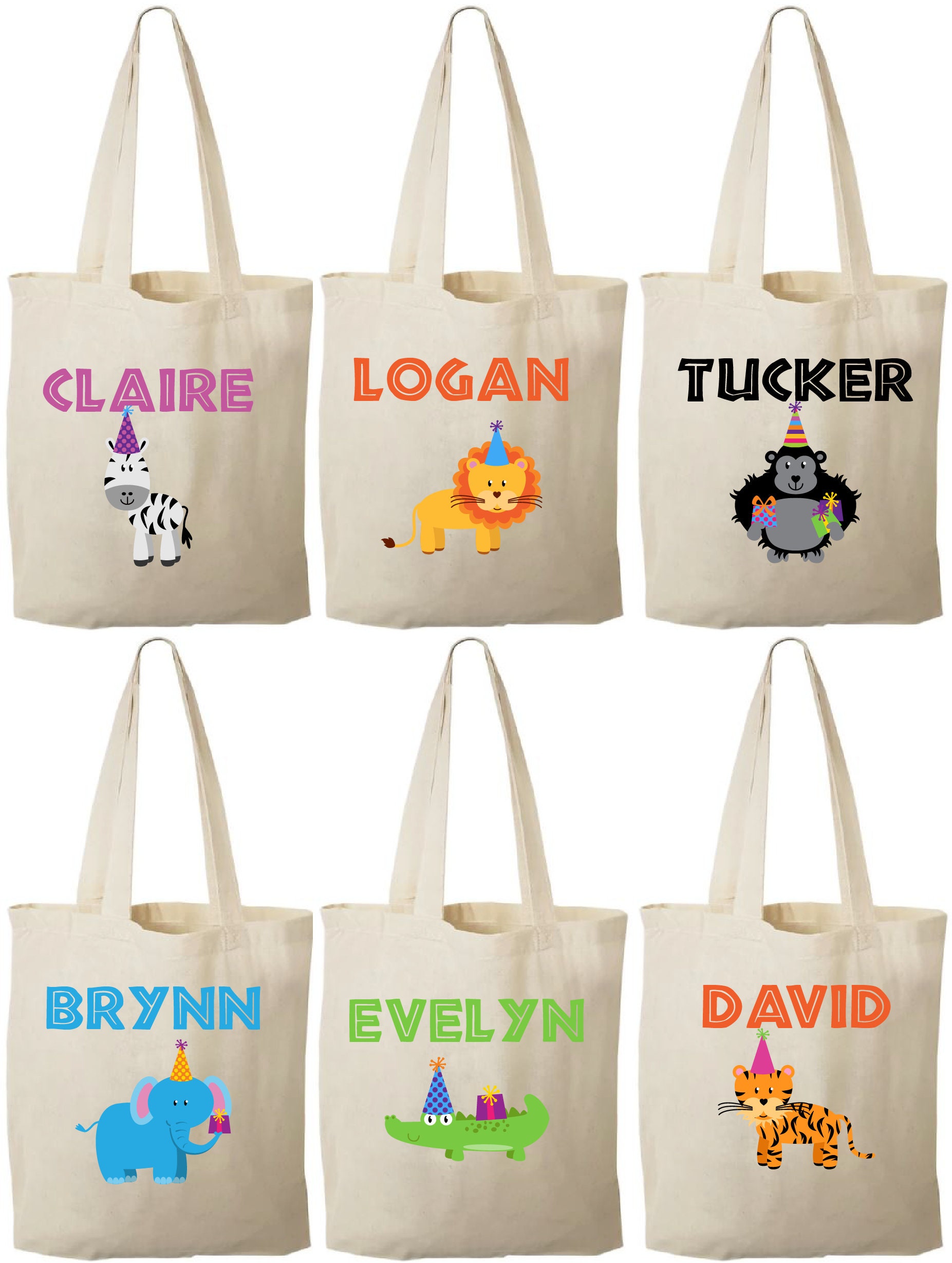6 Zoo Party Favor Bags Zoo Party Favors Party Favor Bags Etsy