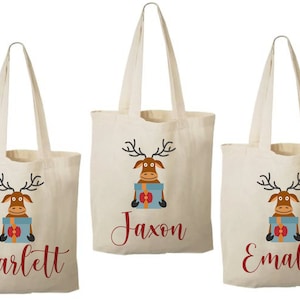 3 Reindeer Treat Bags, Christmas Party Favor Bags, Christmas Party Favors, Christmas Party Bags, Christmas Goodie Bags, Christmas Bags, Bag
